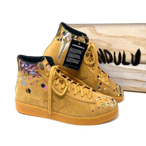 💖MEGA SALE💖Converse X Bandulu Shoes Men's Pro Leather Mid Honey Suede 169908C - Picture 2 of 9